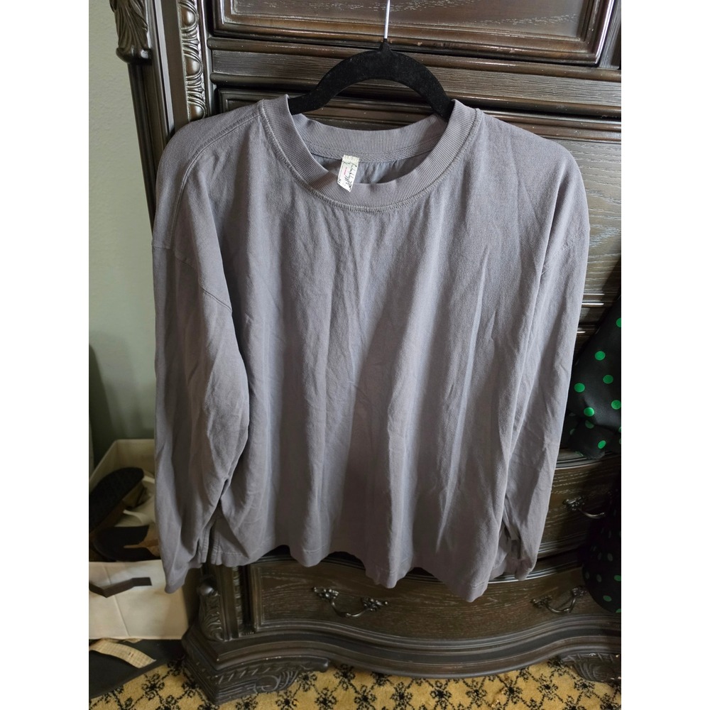 Intimately‎ Free People Gray Long Sleeve Crewneck Relaxed Top OB1882046 Small